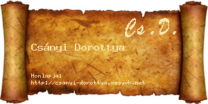 Csányi Dorottya névjegykártya
